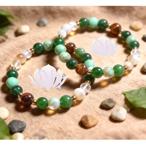 Pulseira Mestres Ascensos - 5º RAIO - CHAMA VERDE (C/ PEDRAS PRECIOSAS)